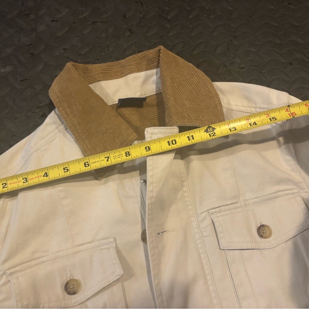 NWOT Vineyard Vines Off-White and Brown Barn Jacket with corduroy collar. - Picture 6 of 10
